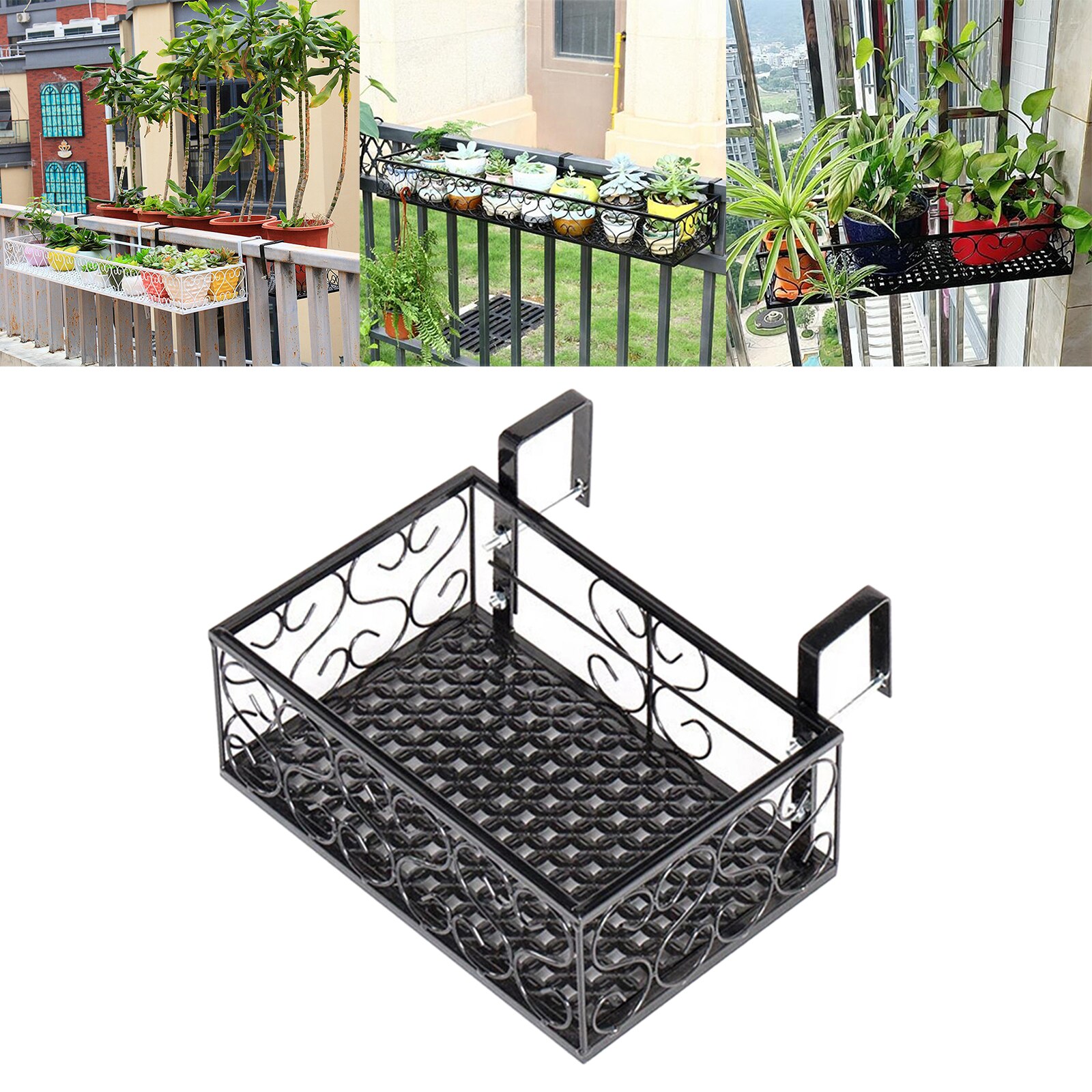 Gusseisen Pflanzer Regal Halfter er Balkon Hinterhof Garten Blumentopf ing Gestell Lagerung Stehen Korb Veranden Terrasse Hause