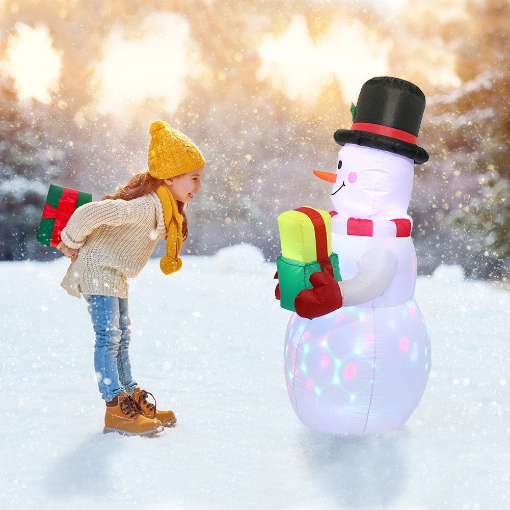 Lichtgevende Opblaasbare Sneeuwpop Kerst Party Draaien Led Luchtpomp Ornament Voor Huishoudelijke Partijen Decoratie