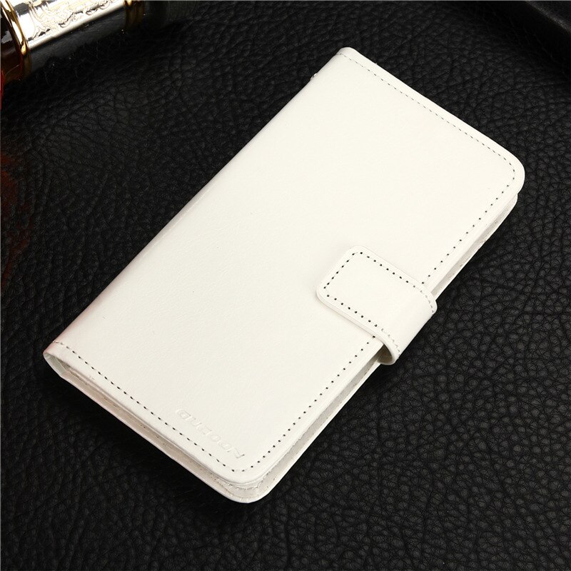 GUCOON w stylu klasyczny portfel etui robić wierzchołek imponować szczęście 5.0 cal PU skórzane klasyczne książki etui z klapką magnetyczne w stylu: biały