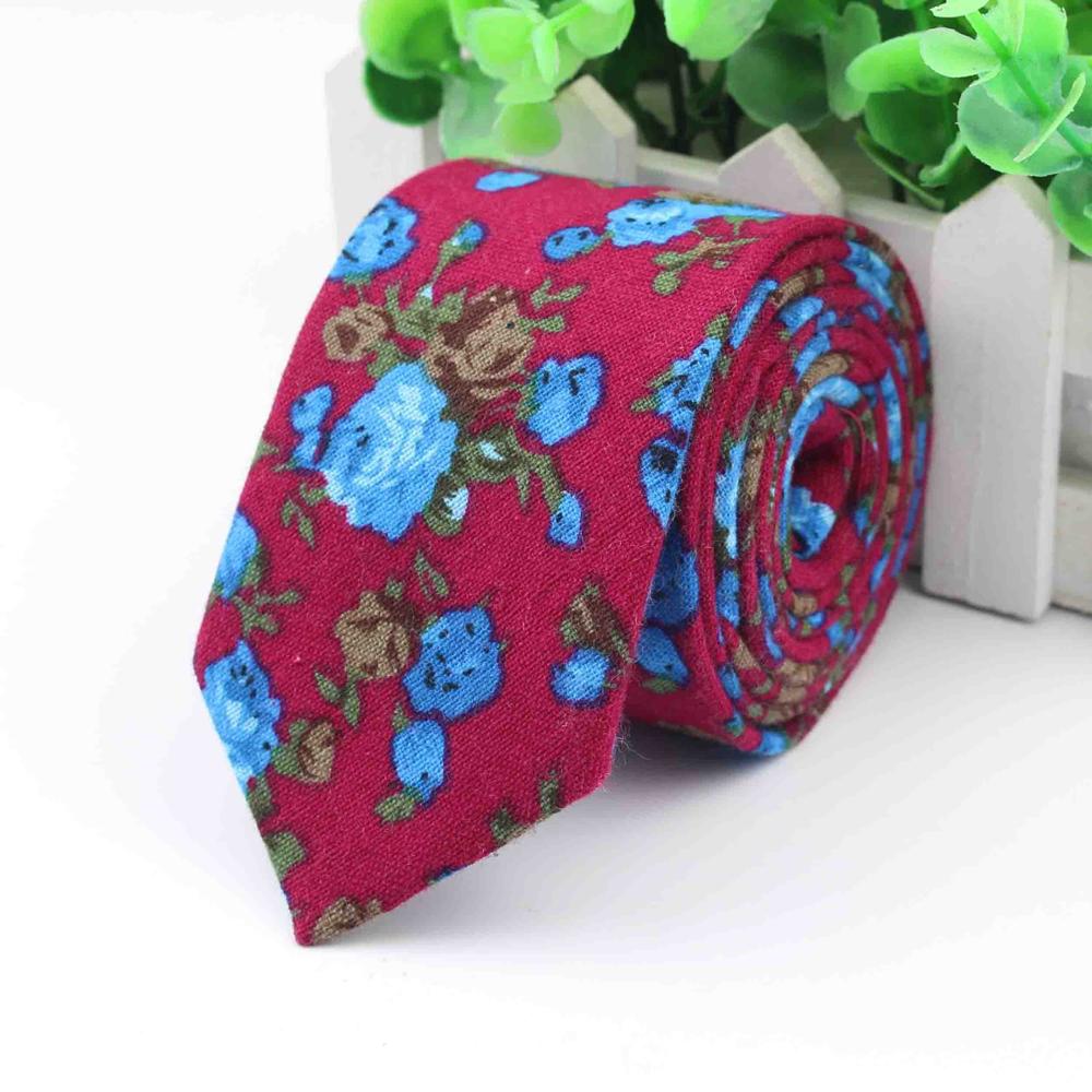 Bomull rose herre fargerike slips slips slips smal krysantemum slim mager cravate smale tykke slips 6cm: 9