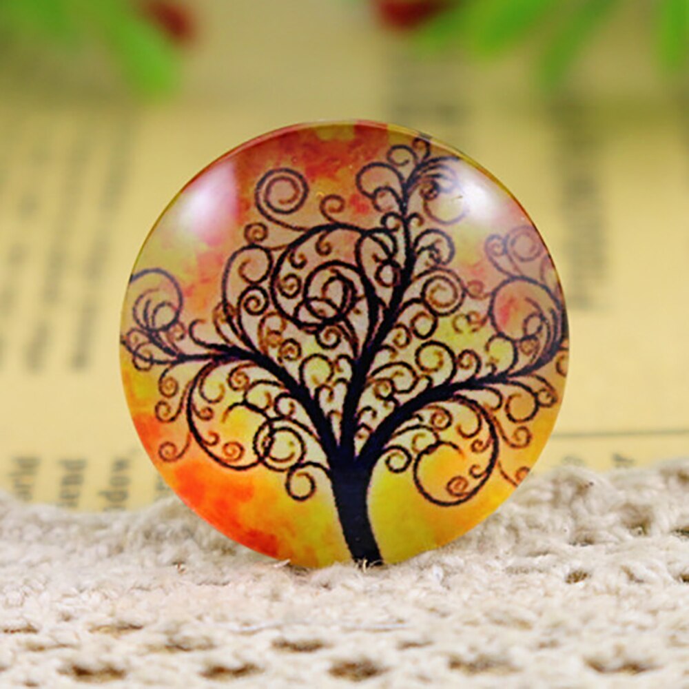 5 stuks/lot 25mm handgemaakte fotoglas cabochons (boomserie): F6-10