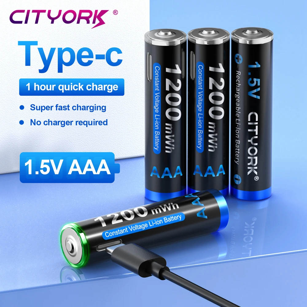 Reale Kapazität 1200mwh 1,5 v usb aaa Lithium-Akku aaa Lithium-Ionen-Akku + USB-Kabel niedrige Selbstentladung aaa Batterie