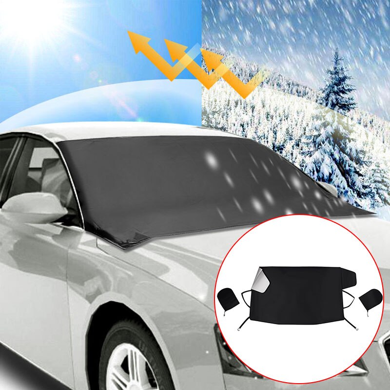 Vehemo Sneeuw Auto Zonneklep Voorruit Zonnescherm Zonnescherm Cover Block Cover Protector Voor Sneeuw Winter Auto Zonnescherm