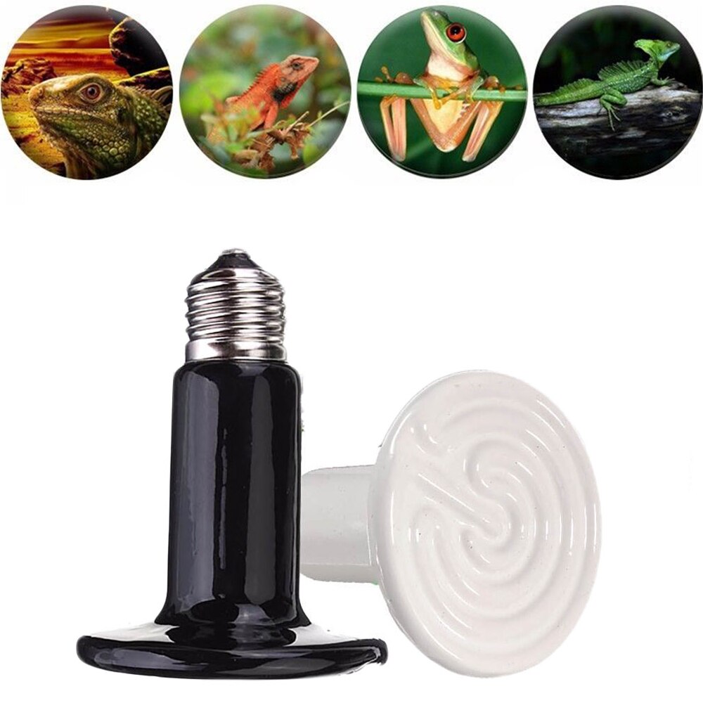 Heating Lamp Infrared Emitter Ceramic Heated Bulb 220V For Pet Reptile 25W-200W 90MM*105MM