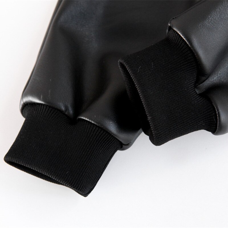 Efterår vinter børn læderbukser drenge piger lang sort løs fløjl afslappet harembukse til 2-7 år pu bukser børnetøj