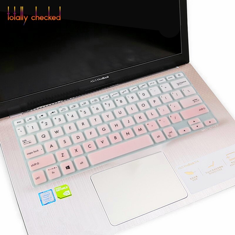 Laptop Keyboard Cover - Ultra-thin Silicone Skin for Asus Vivobook 14 X420 Series - Waterproof & Dustproof: Fade Pink