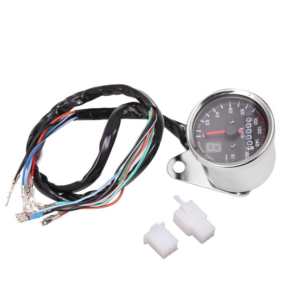 Motorcycle Meter LED digita Indicator 0-160km/h Cafe Racer Light Tachometer Odometer Speedometer Gauge Instrument
