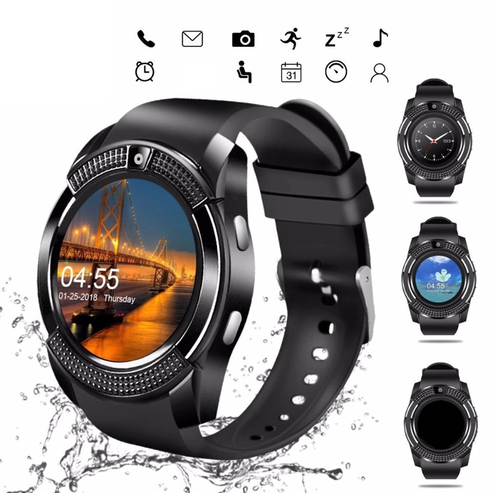 V8 Smart Wireless Watch Smartwatch Touch Screen Wrist Watch with Camera SIM Card Slot Waterproof Smart Watch