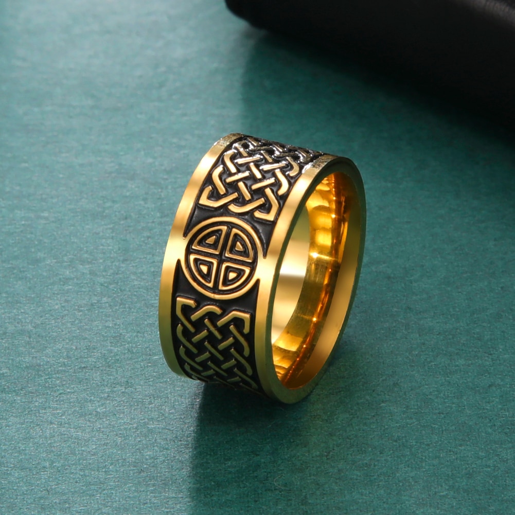 My Shape Anillo de acero inoxidable para hombre y mujer, anillos de dedo con nudo celtas de vikingo nórdico, joyería Vintage, anillo para hombre, para mujer