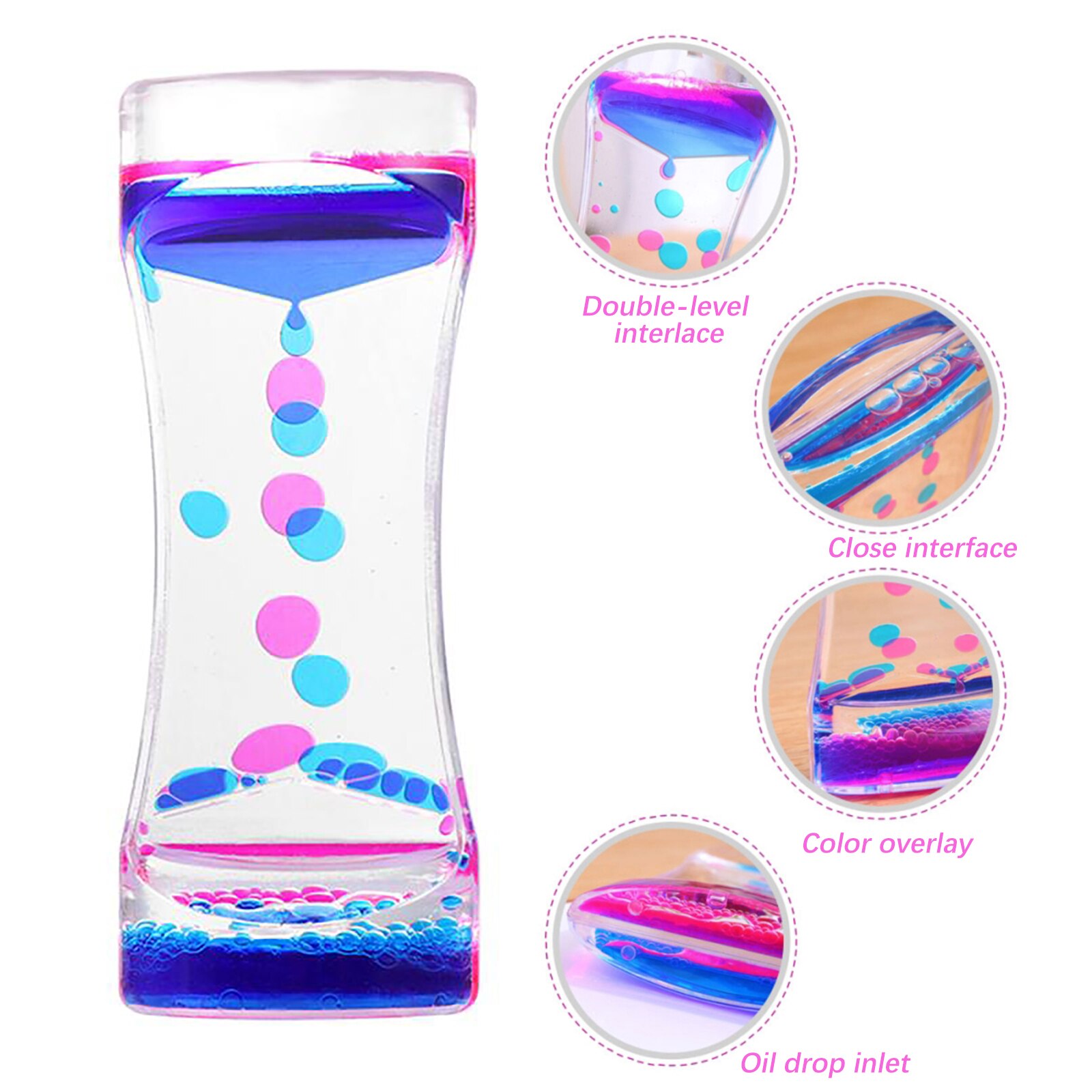 Liquid Timer visual Sensory Toy Autism Sedation Special Visual Timer Hourglasses Liquid Motion Needs Oil Floating Glass