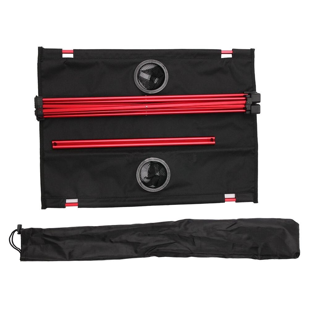 Ultralight Fabric Foldable Camping Table With Cup Holder Outdoo Little Beach Collapsable Desk Portable Lightweight Folding Desk