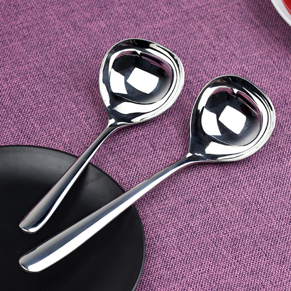 1pcs Soup Spoon Stainless Steel Spoon Mirror Finish Large Soup Scoop Buffet Banquet Party Dinner Tableware Kitchen Utensils