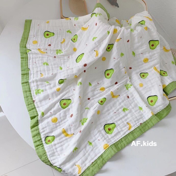 110*110cm Baby Decke 6 Schichten Super Weiche Baumwolle Musselin Decke Wickeln Atmungsaktive Kleinkind freundlicher freundlicher Baby Decke Blick: Avocado
