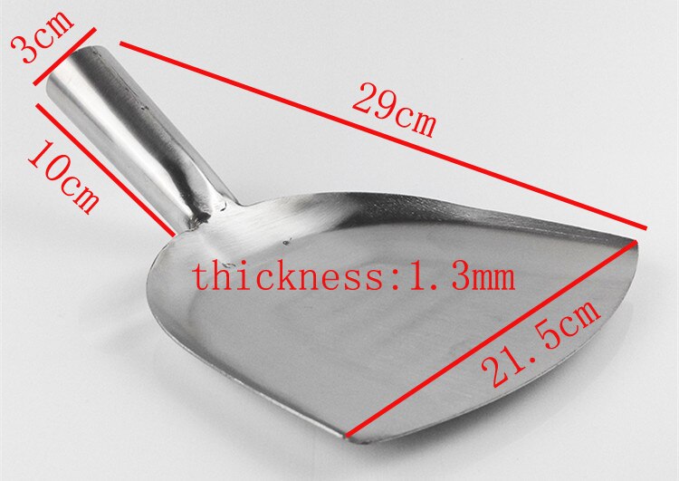 wok spatula stainless steel turner cooking tool long handle Restaurant Chef big turners spatula utensil wok large shovel tongs: 21.5cm