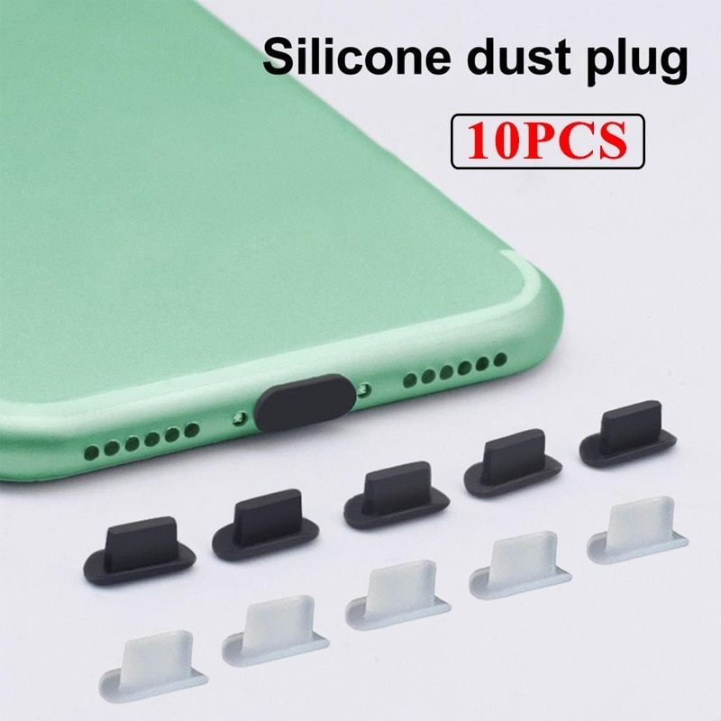 5/10Pcs Silicone Telefoon Stof Plug Siliconen Usb C Opladen Poort Plug Stofdicht Cover Cap Anti-stof plug Voor Iphone 6 7 8X11 12
