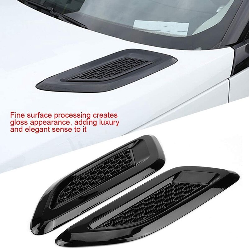 TopCar Exterior Hood Air Vent Outlet Wing Trim External Engine Hood Cover Decorative Accessories for Evoque