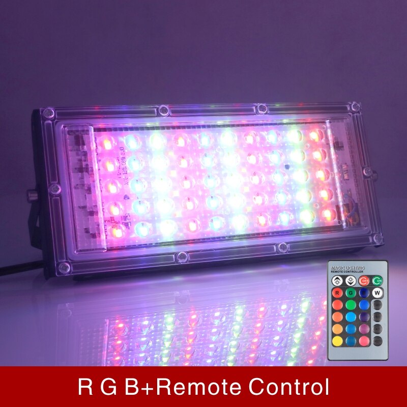 Led-schijnwerper 50W 220V Buitenschijnwerper IP65 Waterdichte LED-straatlantaarn Koud/Warm wit Rood Groen Blauw RGB Spotlight: RGB