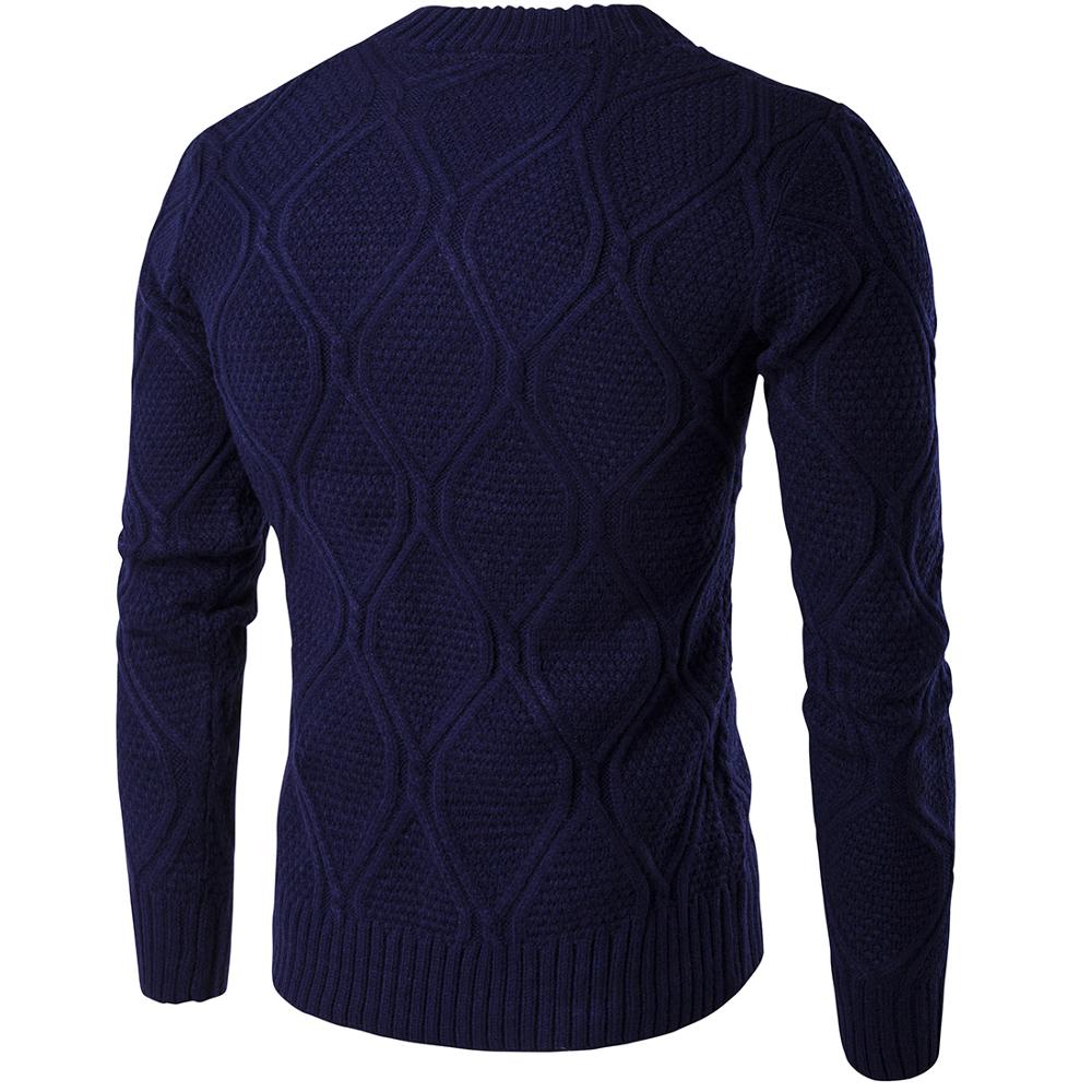 Heren Trui Gebreid Lange Effen Kleur Reguliere Truien voor Man: Default Title