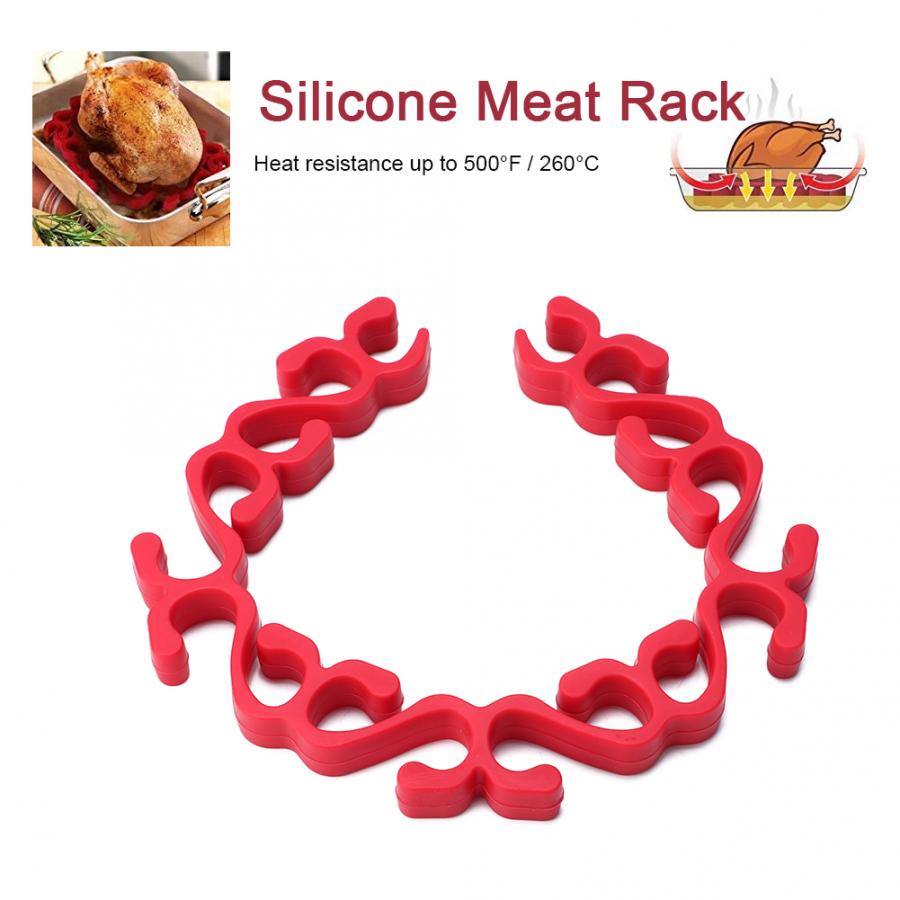 Silicone Roasting Non-stick Rack Microwave Turkey Bakeware Meat Roasting Rack For Heating Food In Pressure Cooker Baking Pans