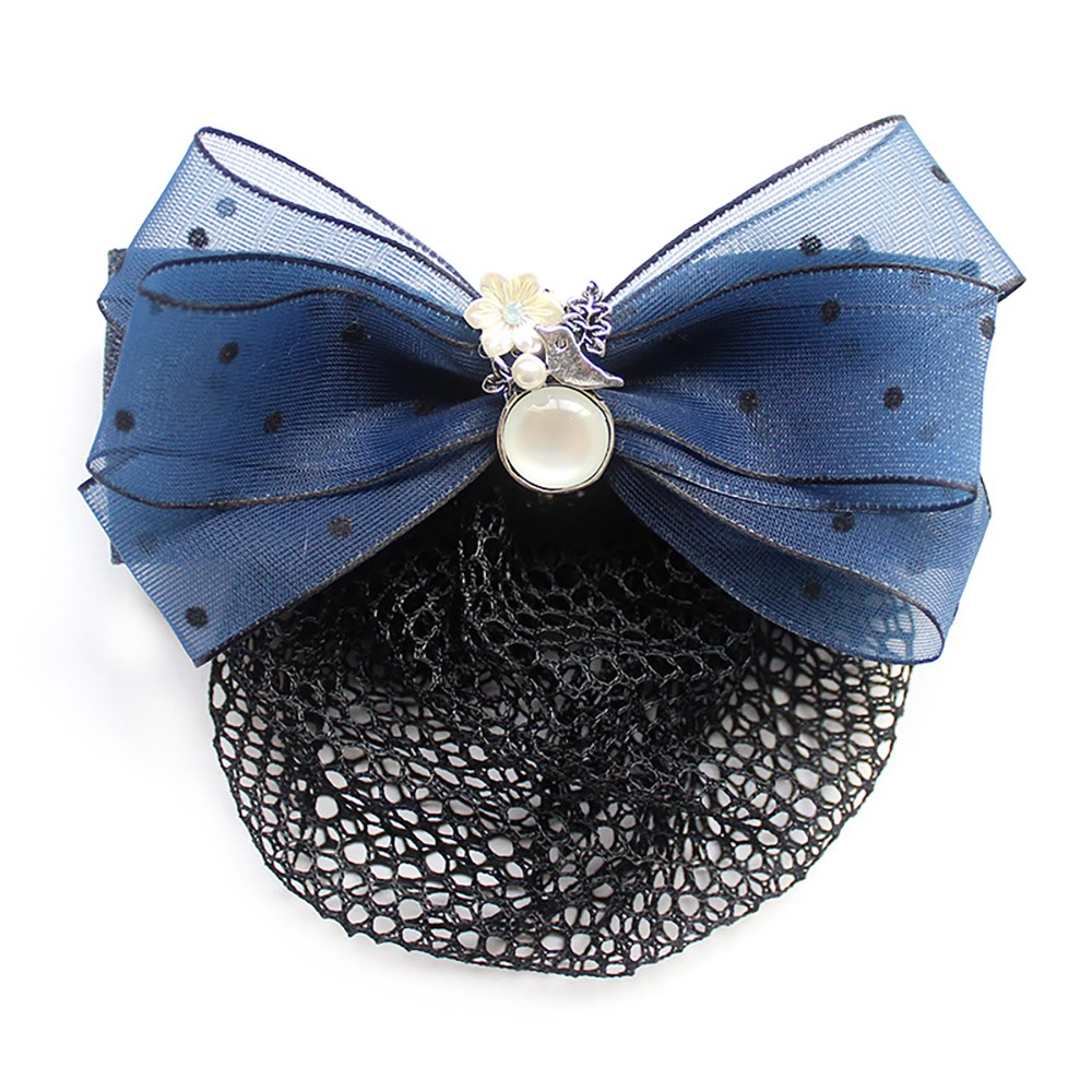 Redecilla para el pelo para baile de Ballet, moño coreano, redecilla, paquete de Scrunchie, Clip para el pelo, moño para el pelo con lazo desmontable, pasador de satén, Clip para cola de caballo: Plata