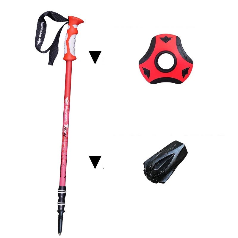 Walking Stick Aluminum alloy 3 Section Straight handle Damping 65-135cm Mountain-climbing Crutch Outdoor Hiking Sirius 1 Series: Yellow