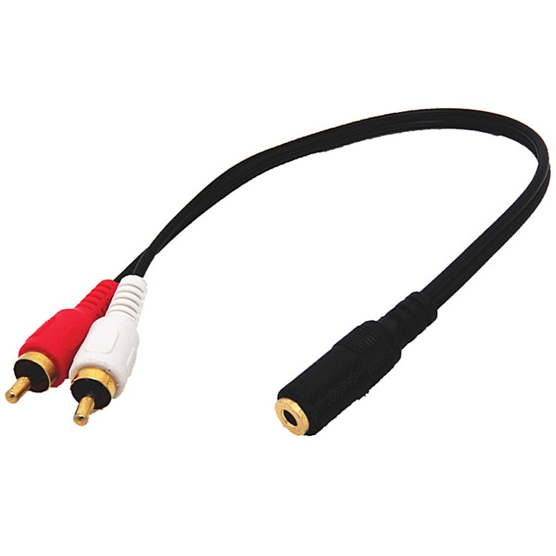 2 Mannelijke RCA naar 3.5mm Vrouwelijke Stereo Plug Jack Adapter Connector Kabel