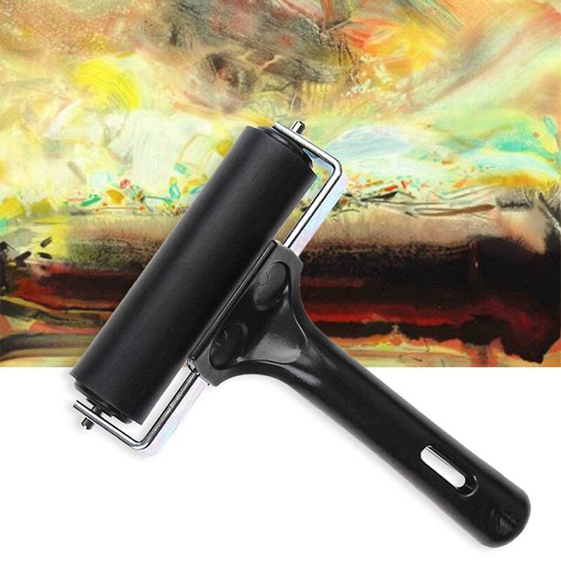 Rubber Roller, Set of 2 (6 & 10cm), Ink Brayer Roller perfect for Printmaking, Wallpapers, Block Printing Stamping