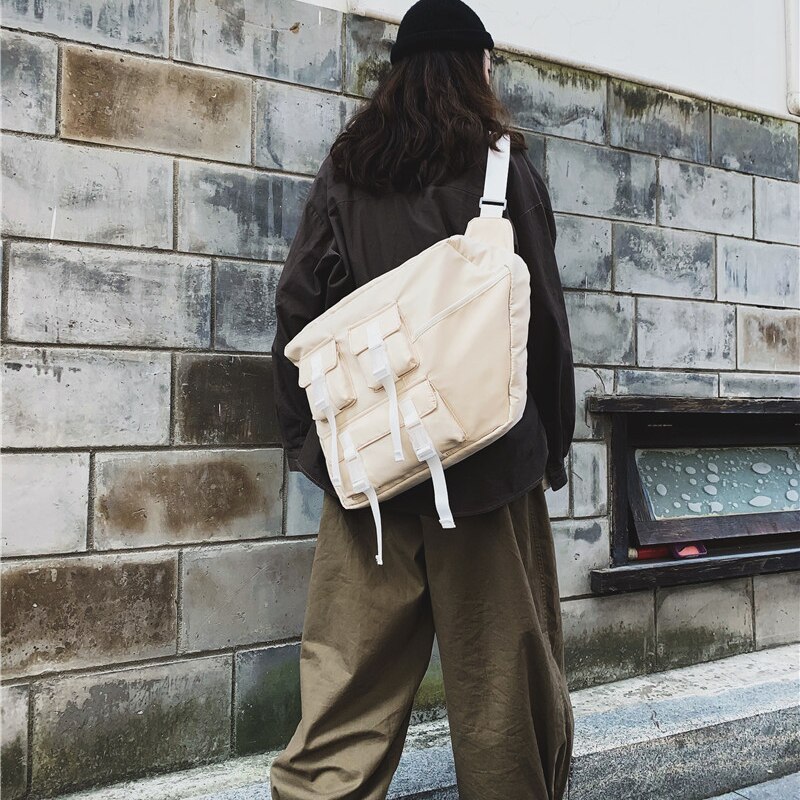 Schräg Über Schul Universität Schüler Straße Stil Einzigen Schulter Tasche Einzelnen Schulter Brust Tasche Weibliche Hüfte hüpfen