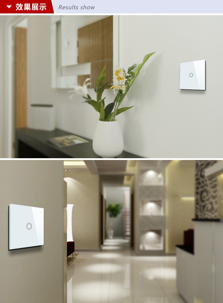 Remote control Stepless speed regulation touch fan switch 600W Crystal panel wall speed controller switch AC110-220V