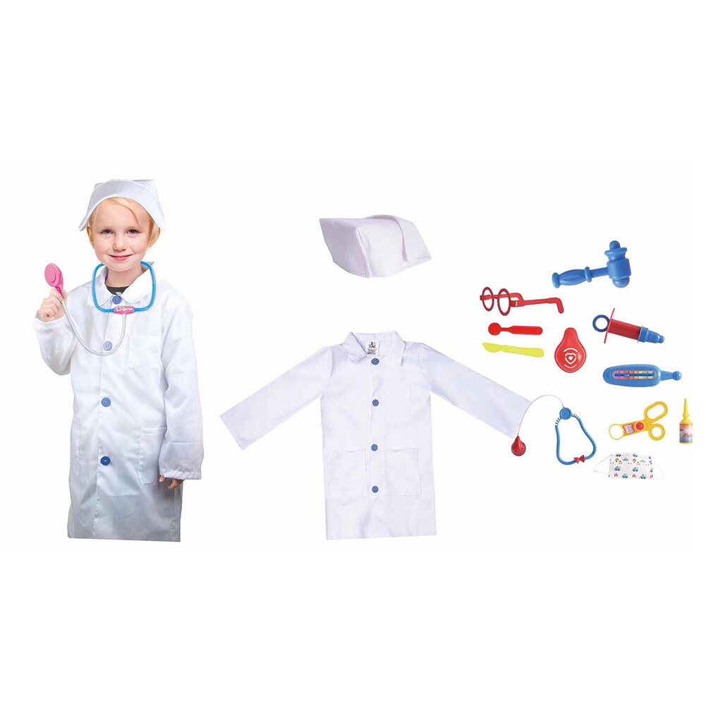 11PCS Cosplay Toy Children Pretend Toy Doctor Lawyer Police Ordinary Stage Equipment Play House Cosplay: red