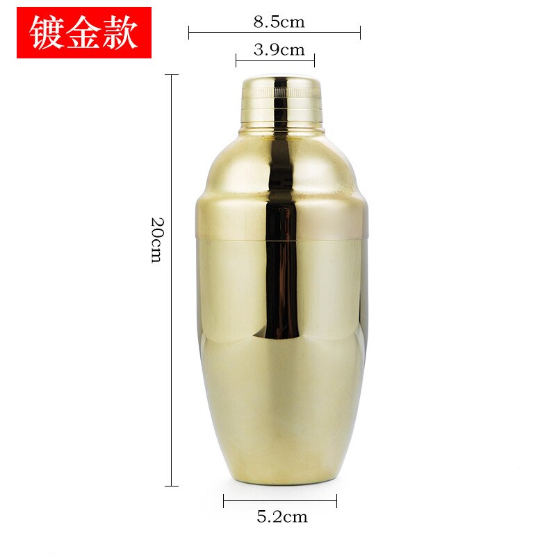 550 Ml Bar Cocktail Shaker Deluxe Rvs Bar Wijn Martini Drink Mixer Party Barman Tool WJ506: Goud