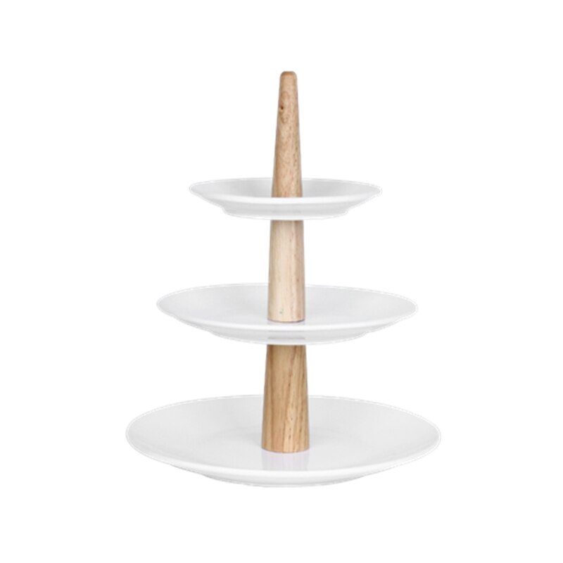 High-foot Ceramic Cake Tray Set Table Dessert Table Display Stand Cake Stand Birthday Snack Three-tier Tray Dessert Plate