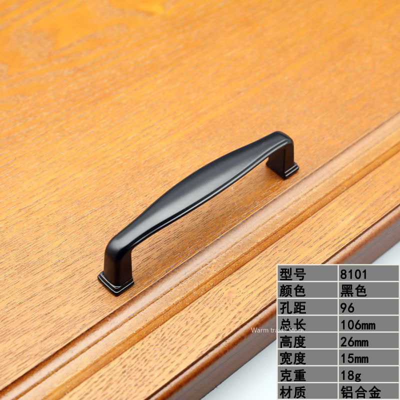 Black Aluminum Alloy Bedside Table Handle Minimalist Cabinet Pulls Furniture Hardware Wardrobe Cabinet Door Drawer Handles