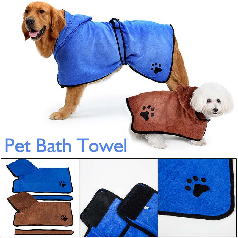 Soft Pet Dog Absorbent Bath Towel Bathrobe Ultra-fine Polyester Fiber Bath Dryer Cat Dog Quick-Drying Jumpsuit Towel