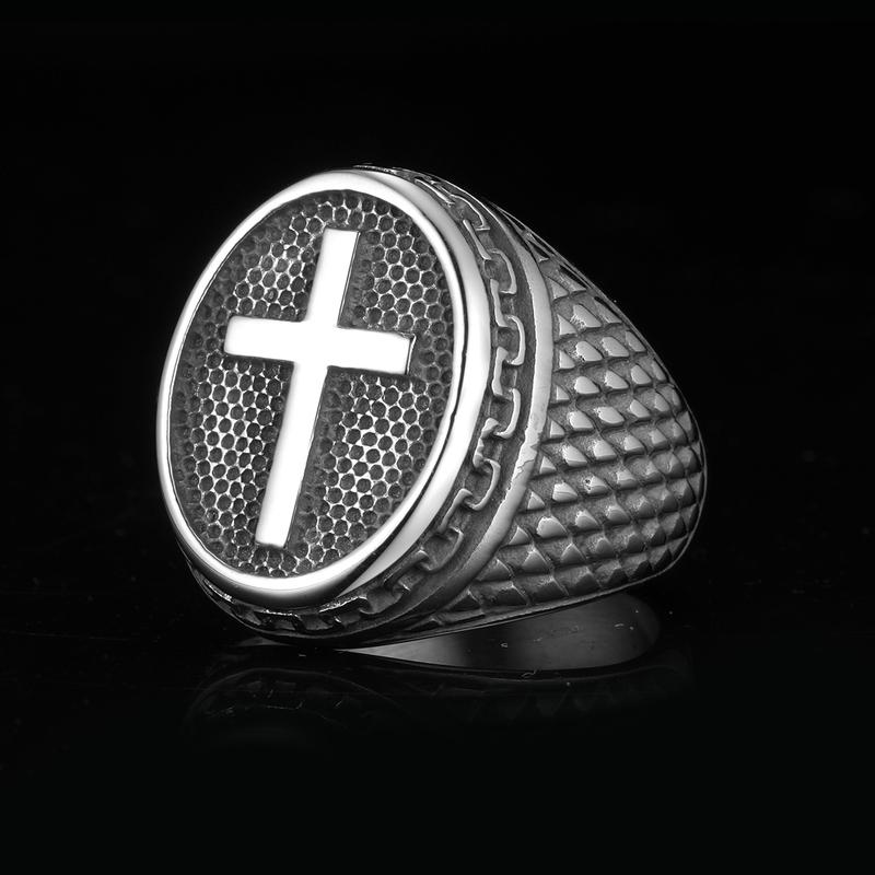 Punk vintage punk rock kristillinen uskonto ristisormus 316 l ruostumatonta terästä miehille isäkorut