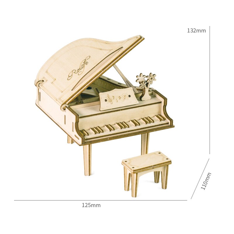 Children Kids 3D Puzzle Toy Model DIY Intellectual Educational Learning for Home NIN668: piano