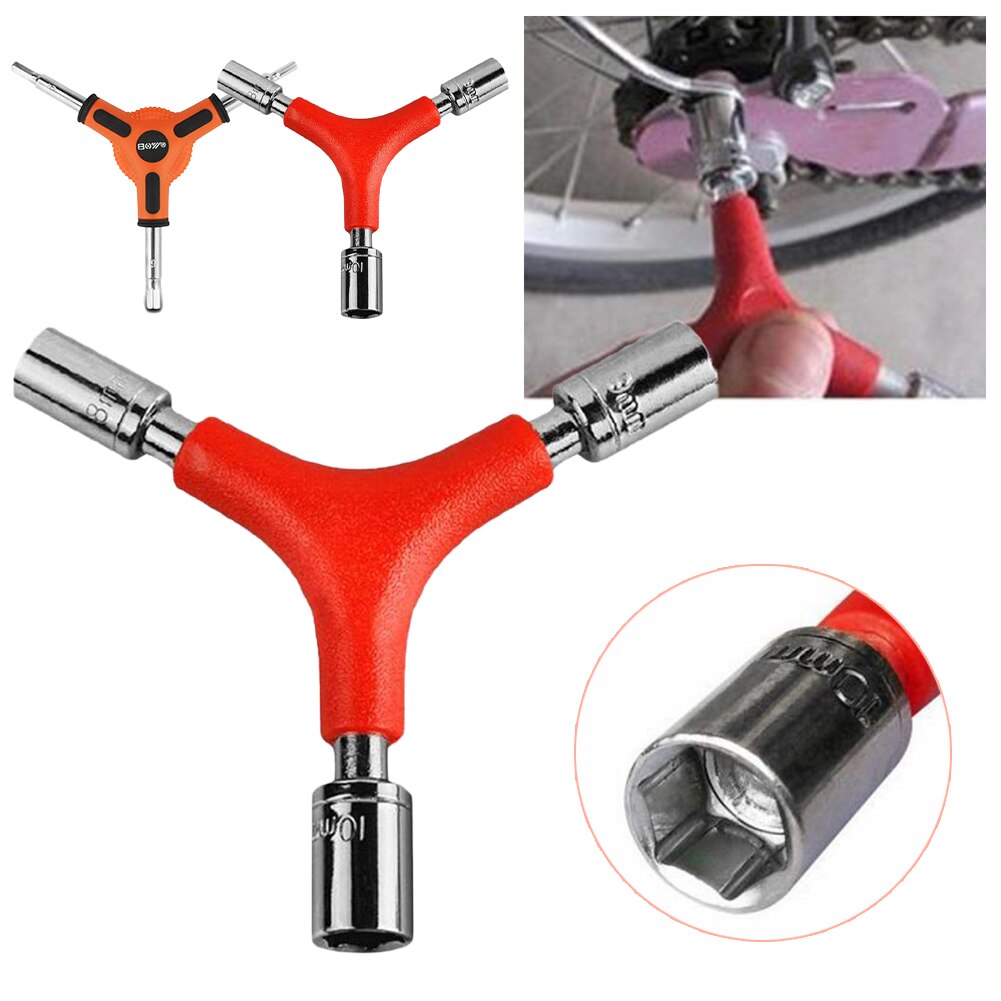 Y Type Spanner Bike Tools Trigeminal Hex Spoke Wrench Cycling 3 Way Steel Hex Allen Bicycle Wrench Repair Tool