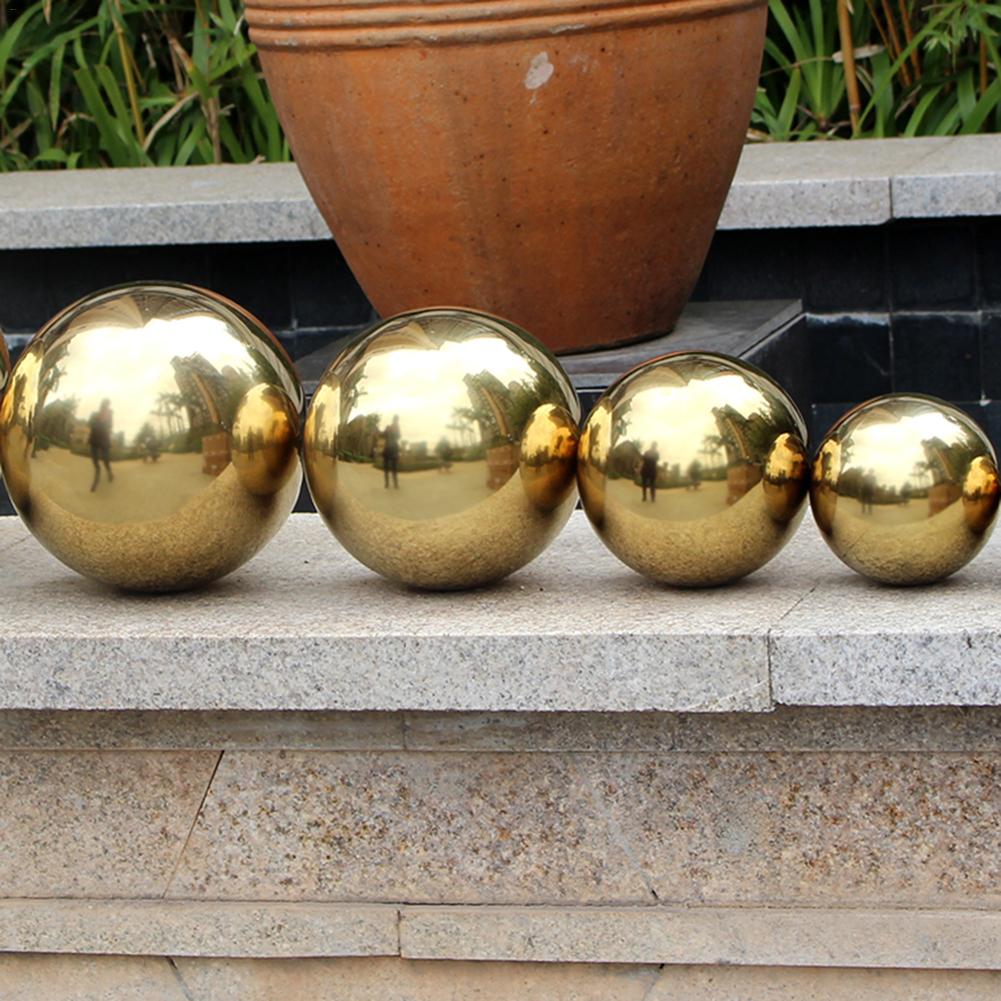 Bola hueca de titanio de acero inoxidable sin costura 201 para decoración de hogar y jardín Esfera de bola de espejo 5