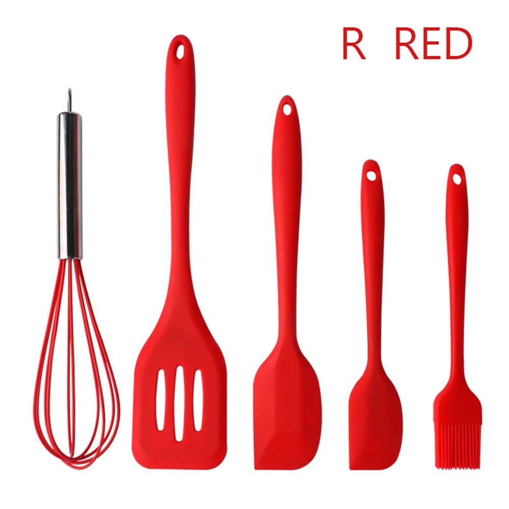 5 Pcs Silicone Kitchenware Set Kitchen Scraper Cookware Set Anti Non-toxic: 3