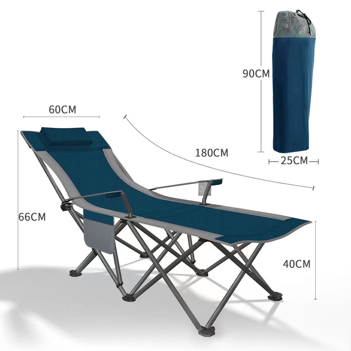 Camping Vouwen Bed Fauteuil Enkele Bed Kantoor Lunch Bed Draagbare Outdoor Vouwen Fauteuil Begeleidende Bed Te Dragen