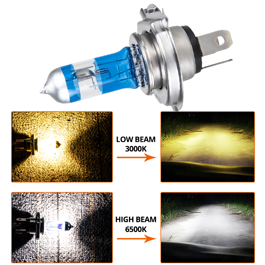 Moto Light H4 H7 Auto Halogen Bulb Lamp 12V 55W 100W Quartz Glass Motorcycle Headlight Lamp 2700K 4300K 6500K Auto Fog Lights