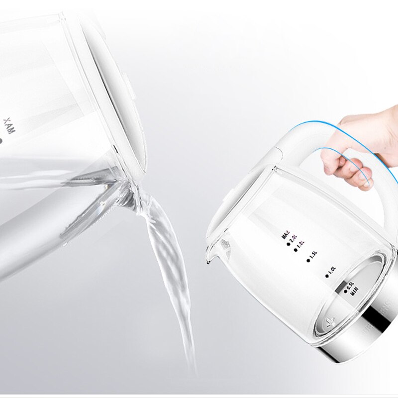 2L Electric kettle Intelligent insulation glass electric temperature teapot Blue Light Manganese Anti-Dry water pot 220v