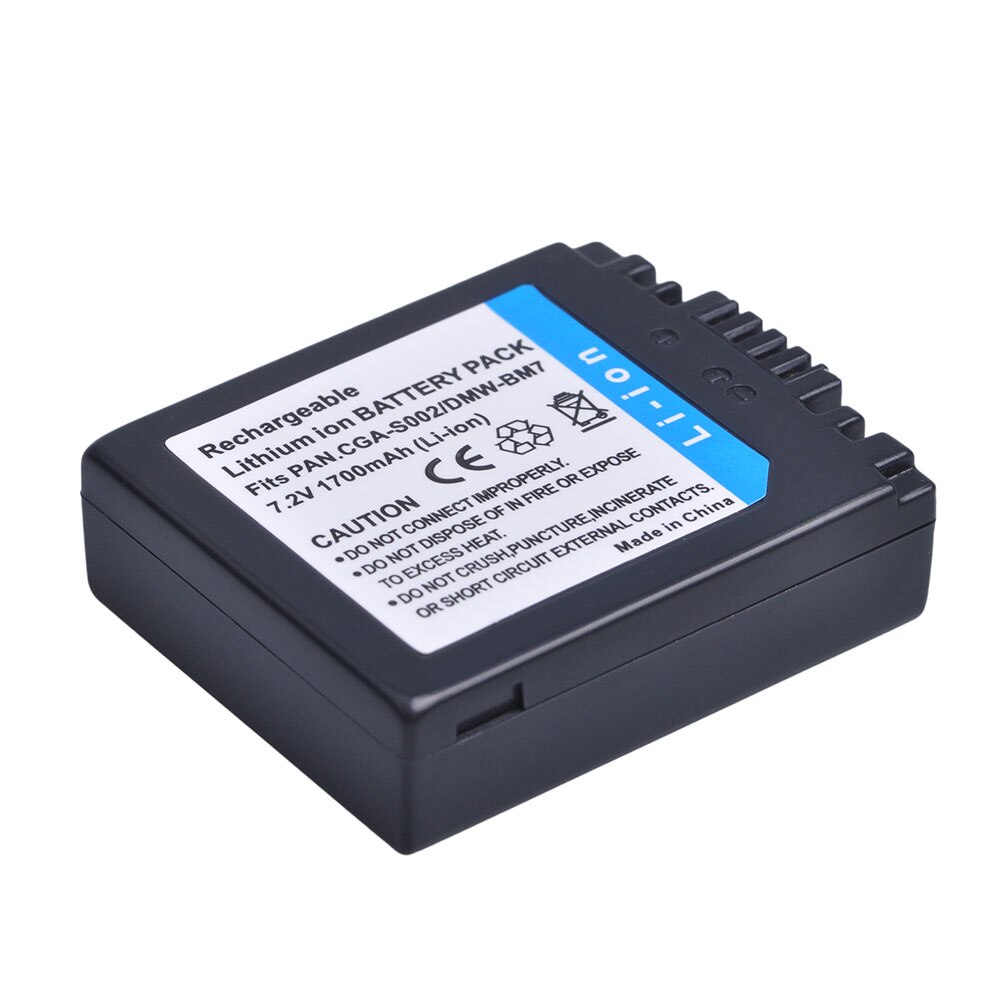 1700mAh CGA-S002 CGA-S002A CGA-S002E DMW-BM7 Li-ion Batterie pour Panasonic Lumix DMC-FZ1 FZ2 FZ3 FZ4 FZ5 FZ10 FZ15 FZ20 Caméra: 1 Battery