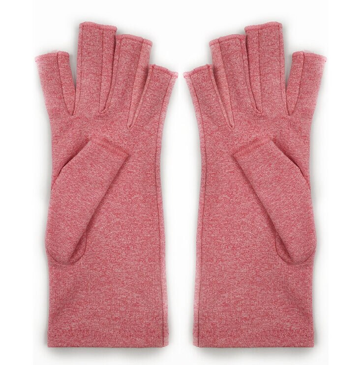 Kompression Handschuhe Halb Finger Leichte Atmungsaktive Thermische (Arthritis) Erholung Winter Handwear: Rosa / S