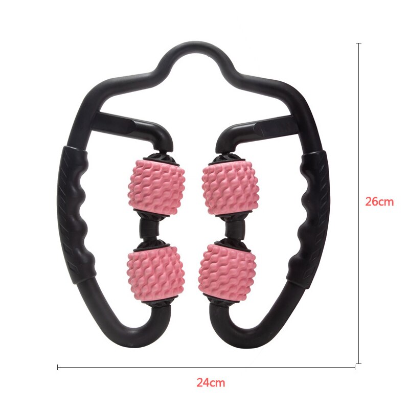 Massagerulle u form triggerpunkt för arm ben nacke muskelvävnad midja fett för fitness gym yoga pilates sport 4 hjul