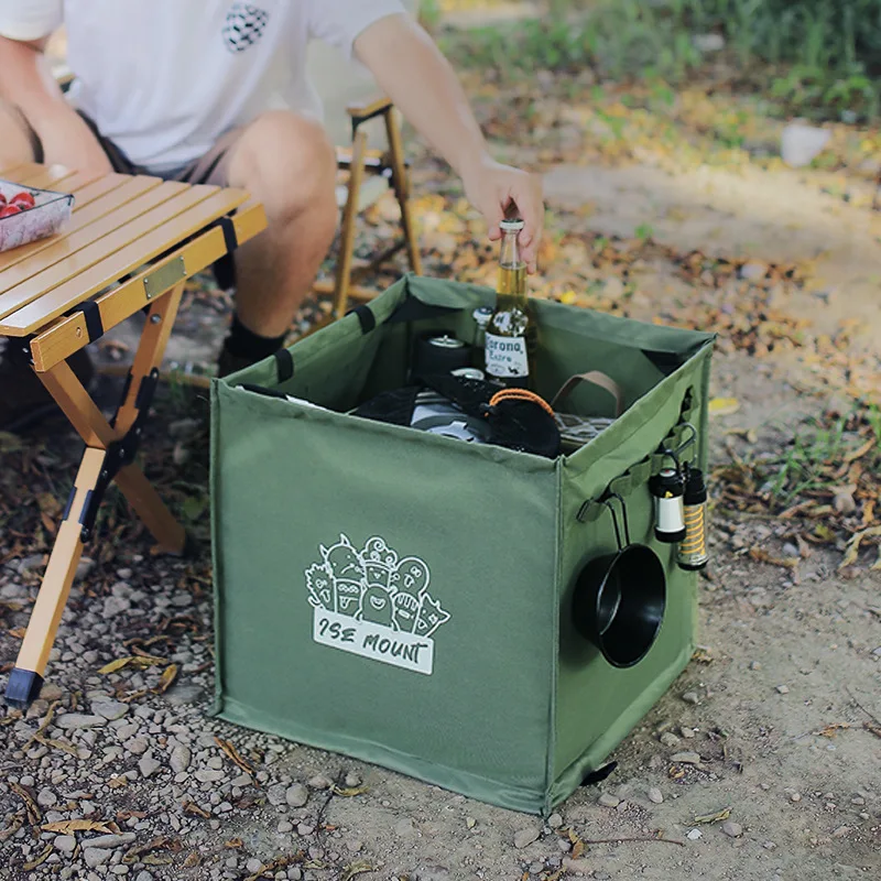 Tragbare draussen-Mülleimer, multifunktionale Camping-Aufbewahrungsbox, faltbar, leicht, Segeltuch-Tasche, Picknick-Müll-Aufbewahrung