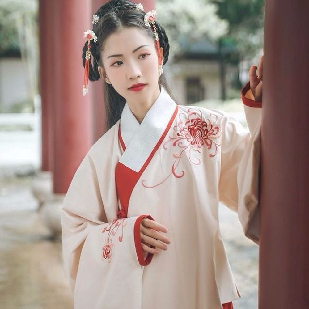 Chinese Traditionele Hanfu Vrouwen Volksdans Kostuum Borduren Jurk Meisjes Oude Elegante Tang-dynastie Oosterse Kostuum Kleding