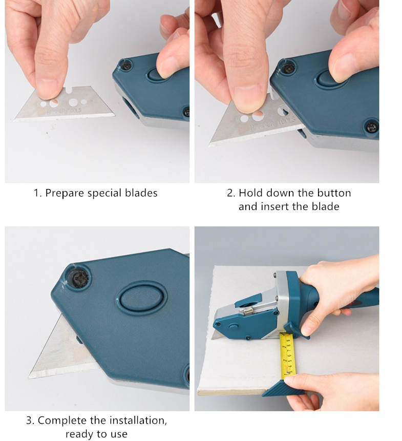 Drywall cutting tool Manual Gypsum Board Cutting Artifact with free blade Hand Push Woodworking Cutting tool dust-free