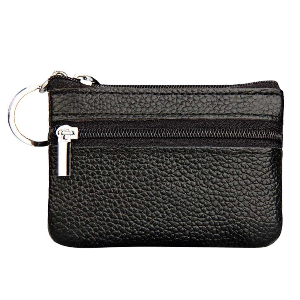 30# Crossbody Bags For Women Women's Mini Coin Purse Leather Zipper Pouch With Key Ring Small Wallet Schoudertas Dames: Black 