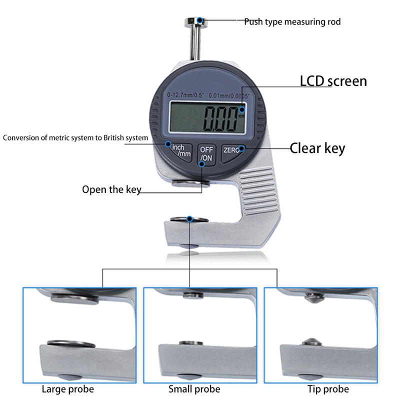 Digital Thickness Gauge Electronic Thickness Meter Measure Thickness Of Paper Cloth Thin Metal Micrometer 0.01Mm